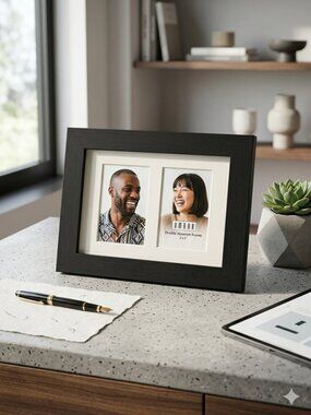 NWOT - Vintage Umbra "Double Museum" Wood Picture Frame - Black Finish